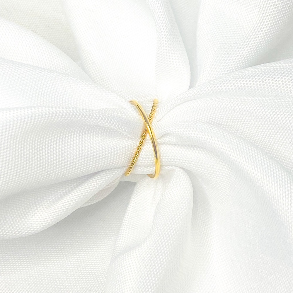 Dainty Gold Double Stainless Steel Ring